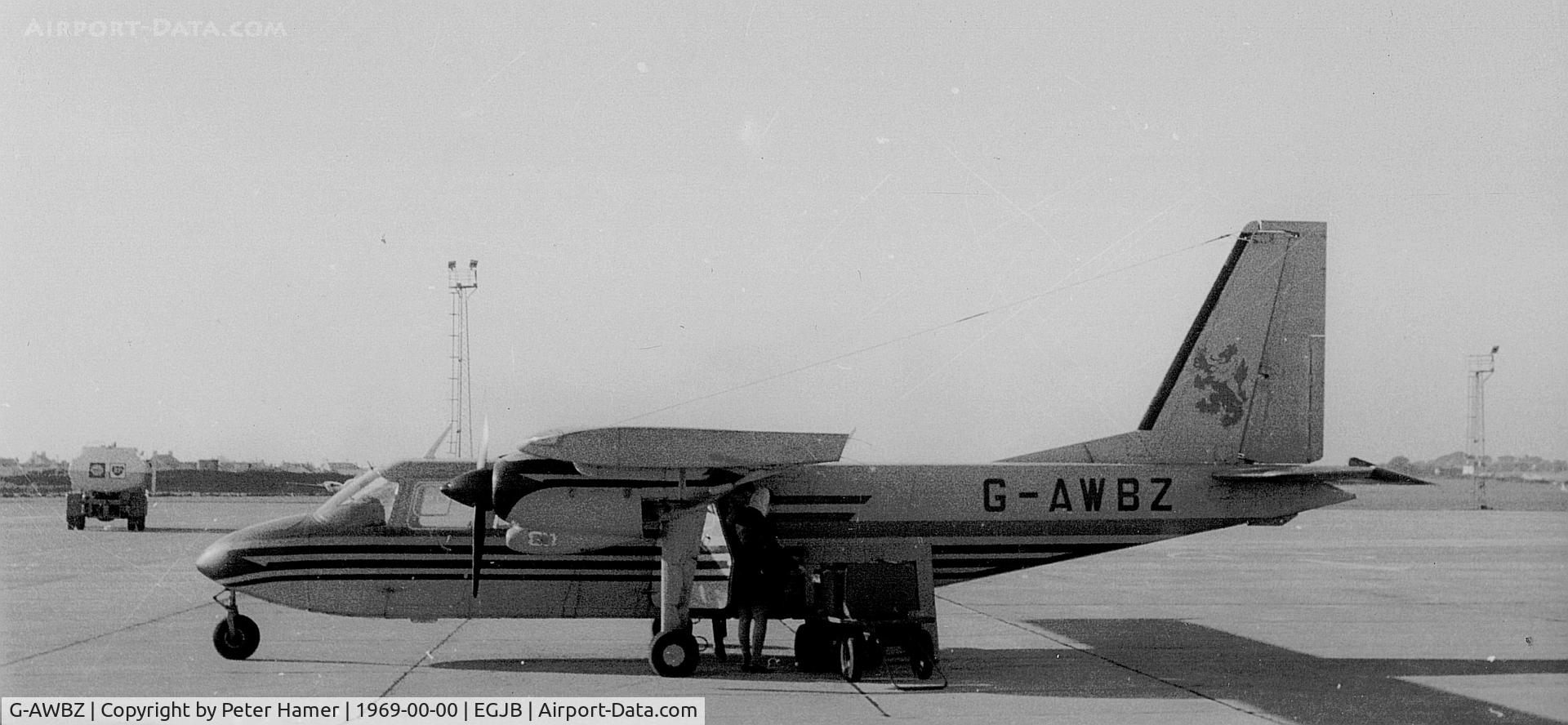 G-AWBZ, 1968 Britten-Norman BN-2A-8 Islander C/N 18, Guernsey 1969