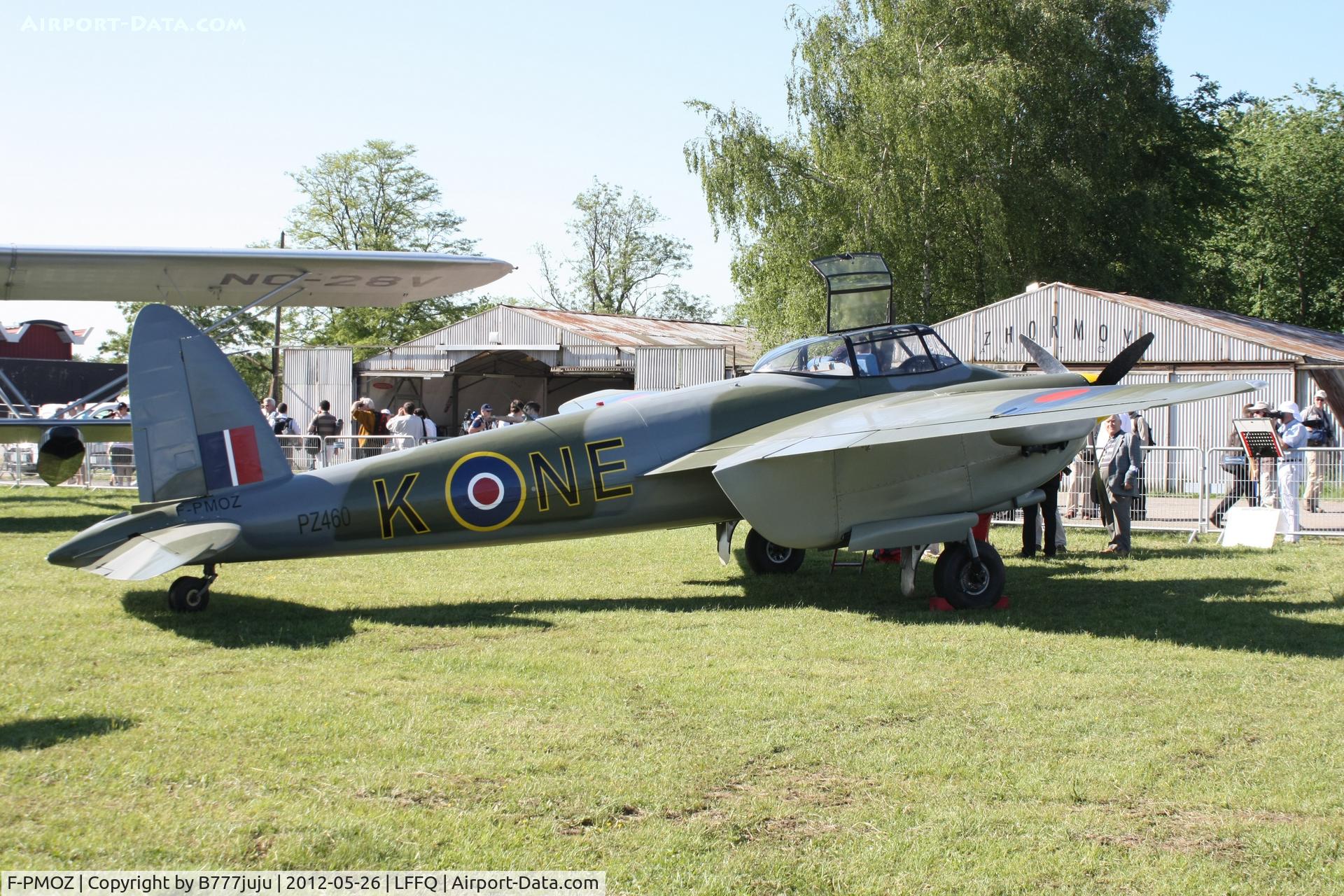 F-PMOZ, De Havilland (BBC) DH-98 Mosquito Replica C/N 1, an 3/4 scale on display at La Férté Alais 2012