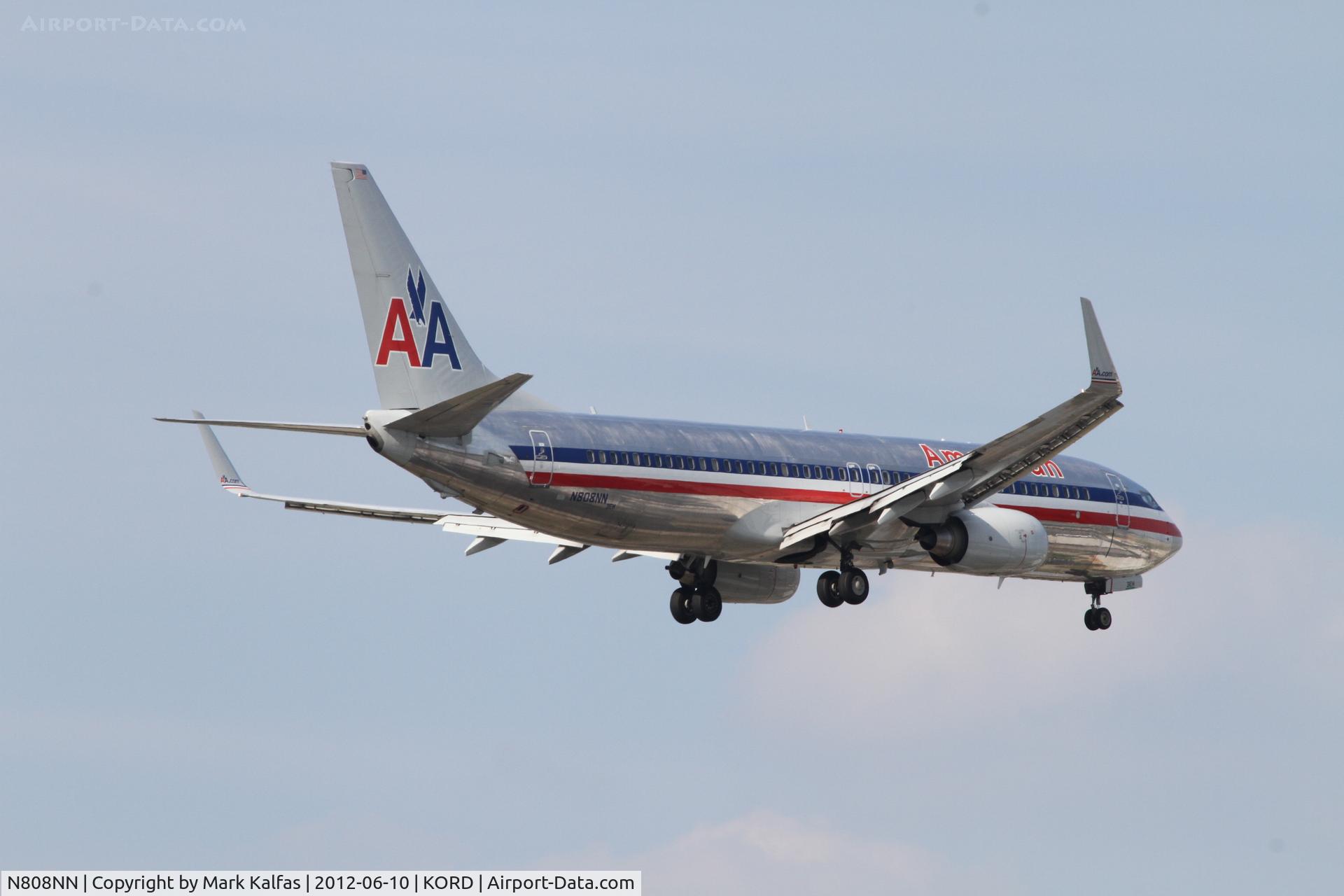 N808NN, 2009 Boeing 737-823 C/N 33206, American Airlines 737-823, AAL350 arriving from KSFO, RWY 10 approach KORD.