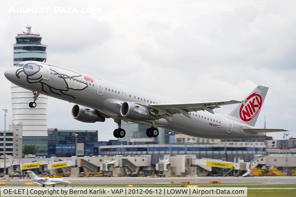 OE-LET, 2009 Airbus A321-211 C/N 3830, Climbing out of Rwy 29
