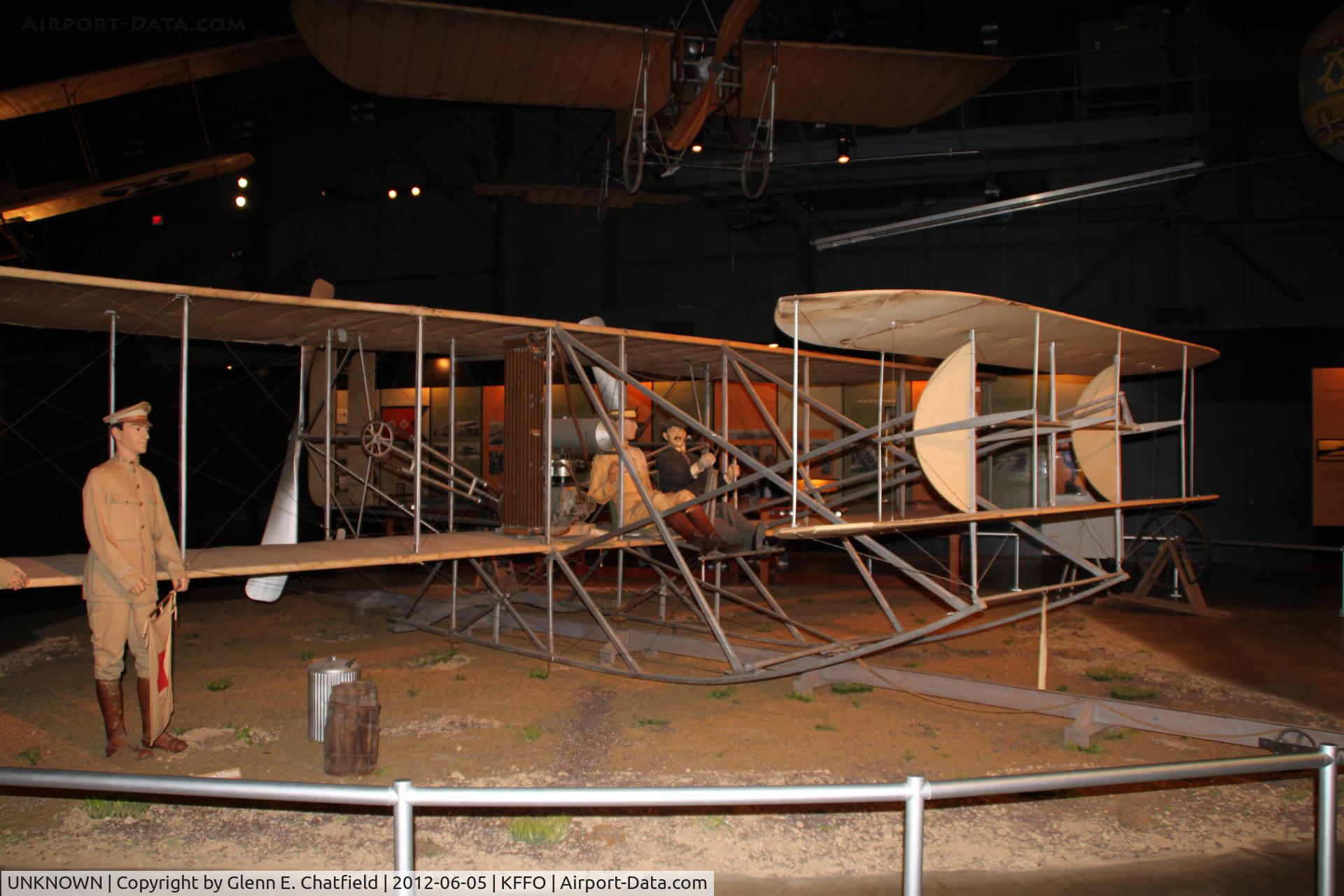 UNKNOWN, 1955 Wright 1909 Military Flyer C/N unknown, At the Air Force Museum.  Replica 1909 Military Flyer built by museum personnel in 1955, using engine donated by Orville Wright, and chains, sprockets and propellers donated by heirs of the Wright estate.