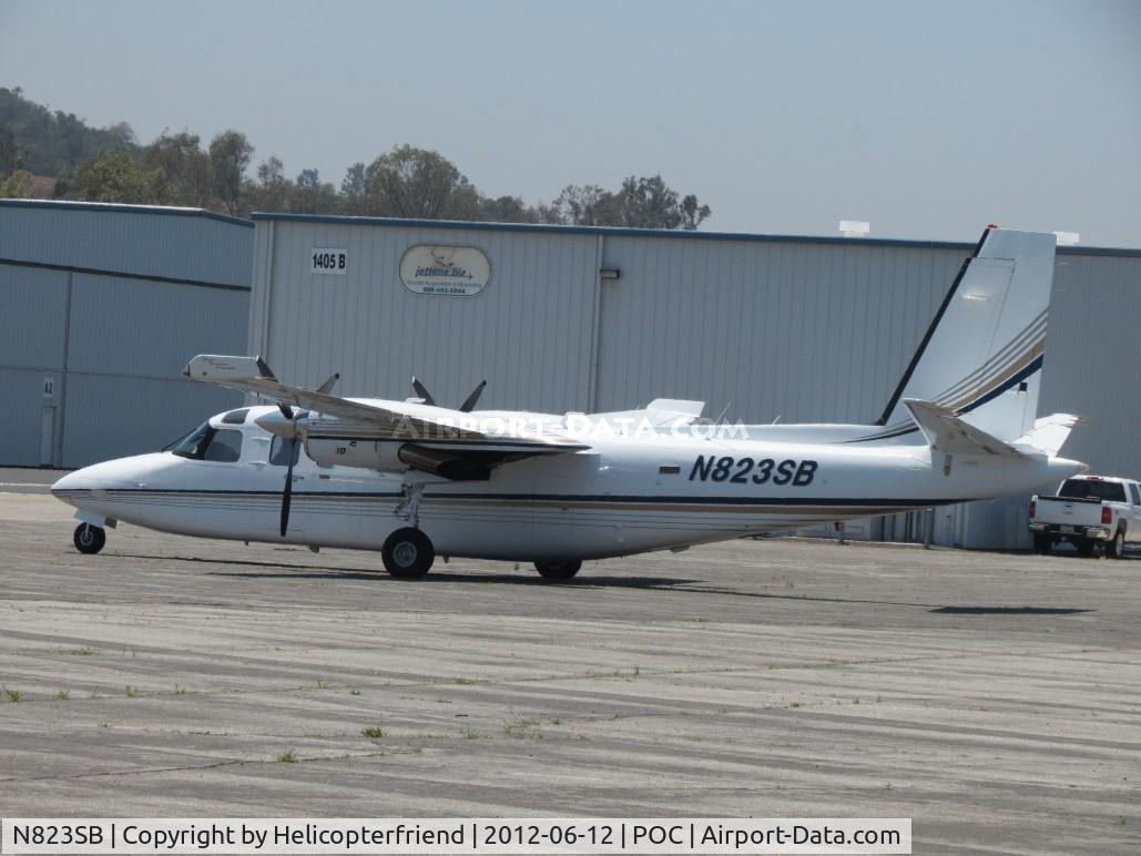 N823SB, 1975 Rockwell 690A Turbo Commander C/N 11304, Parked west of Howard Aviation