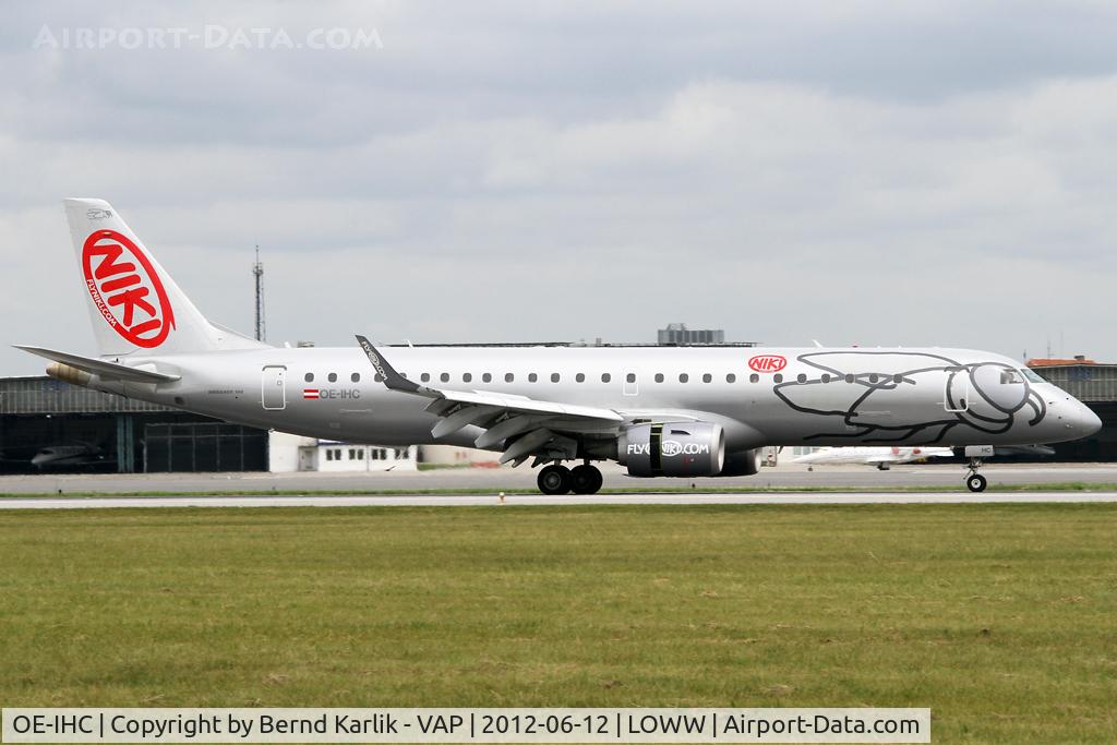OE-IHC, 2010 Embraer 190LR (ERJ-190-100LR) C/N 19000349, Shortly after touching down on Rwy 11