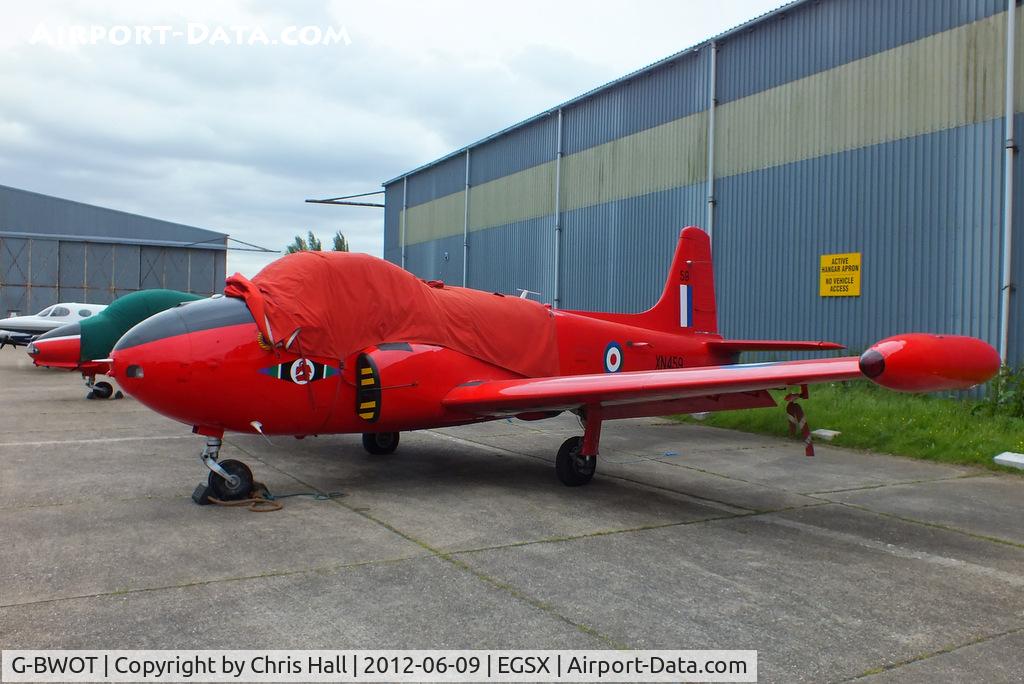 G-BWOT, 1961 Hunting P-84 Jet Provost T.3A C/N PAC/W/10138, at the Air Britain flyin 2012