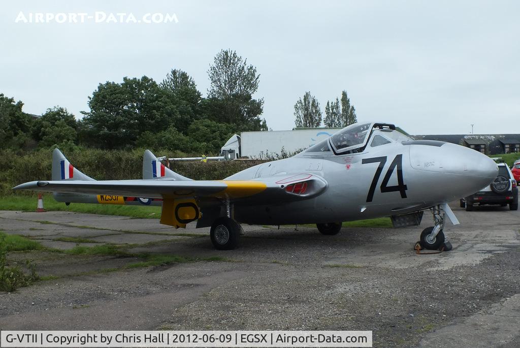 G-VTII, 1954 De Havilland DH-115 Vampire T.11 C/N 15127, at the Air Britain flyin 2012