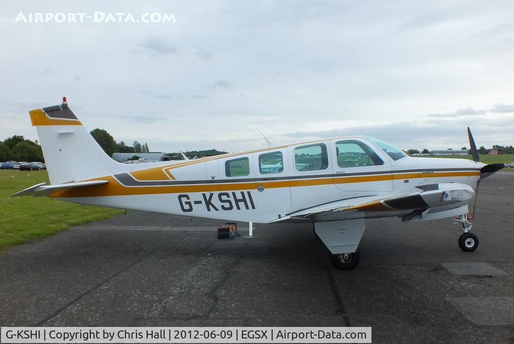 G-KSHI, 1987 Beechcraft A36 Bonanza C/N E-2353, at the Air Britain flyin 2012