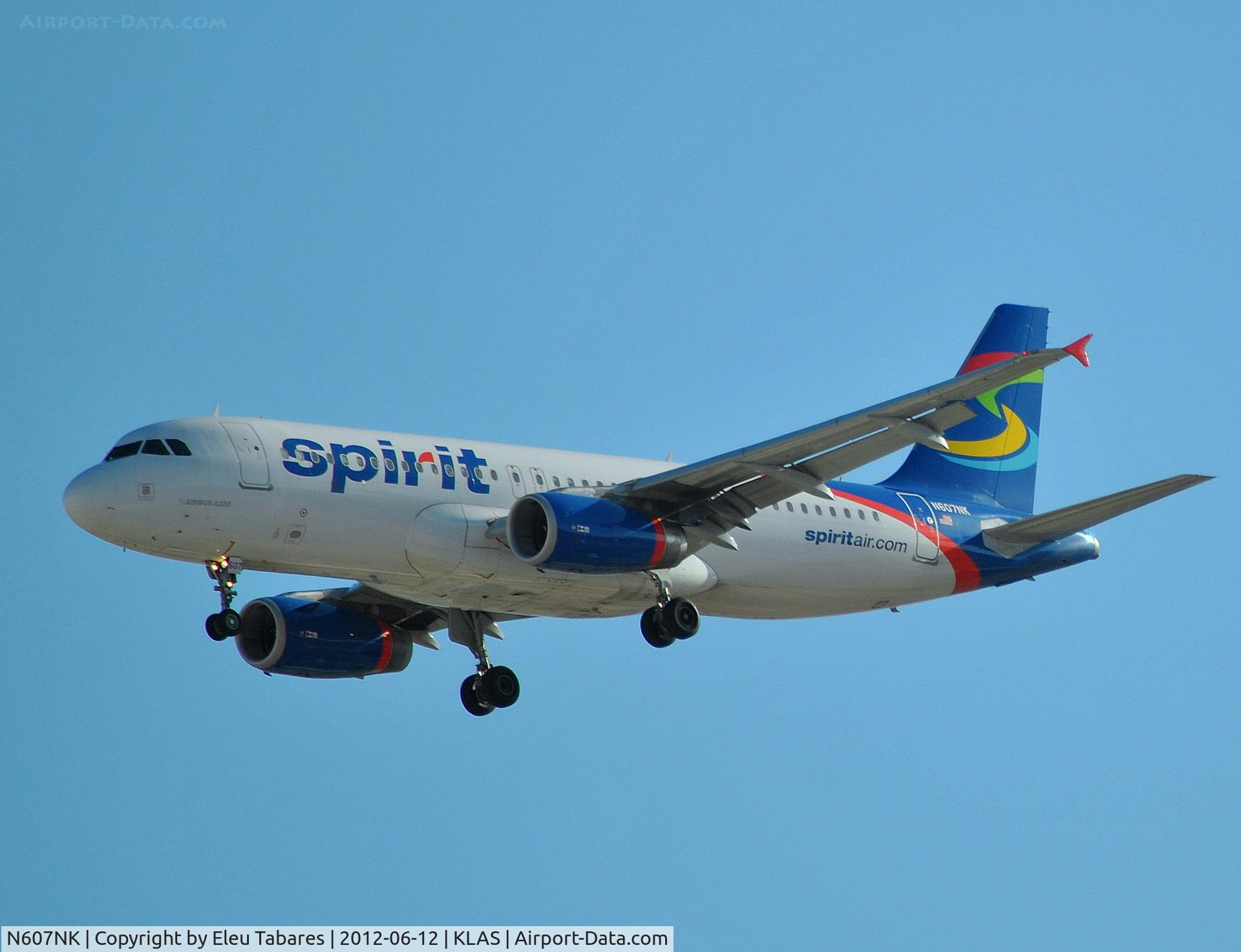 N607NK, 2011 Airbus A320-232 C/N 4595, Taken over McCarran International Airport, Las Vegas, Nevada.