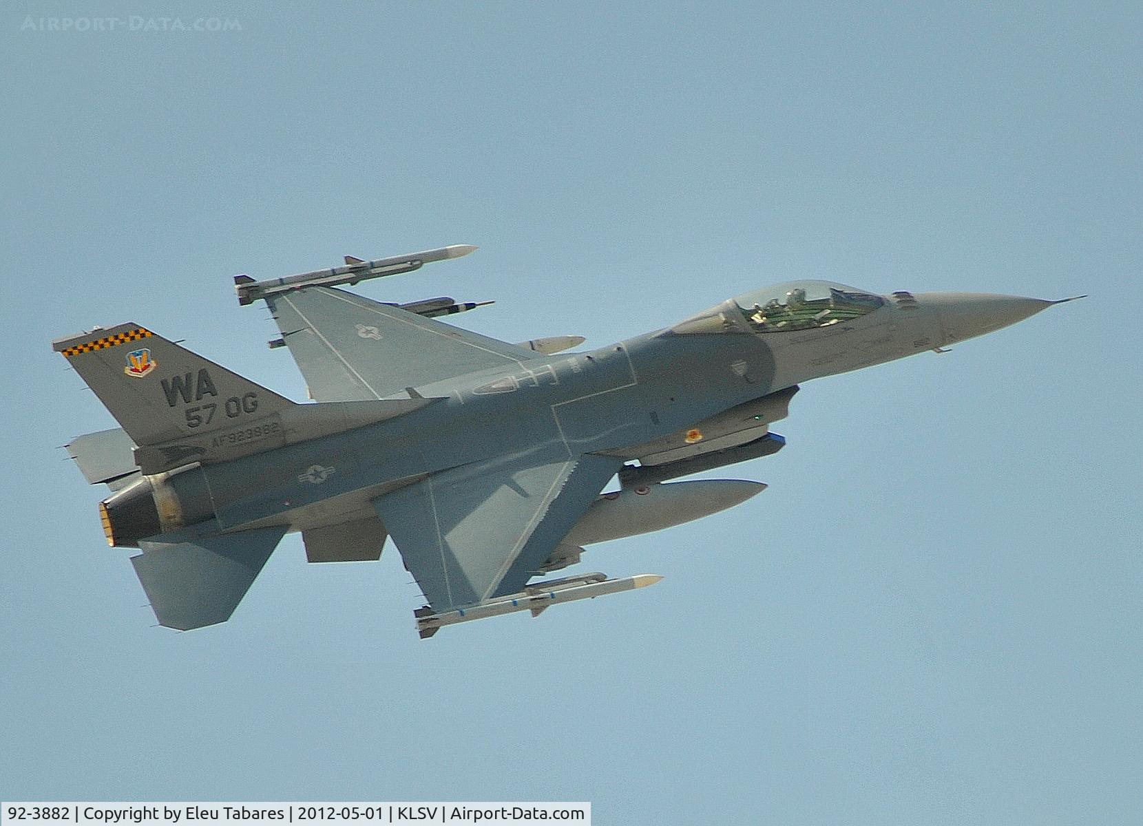 92-3882, General Dynamics F-16C Fighting Falcon C/N CC-124, Taken over Nellis Air Force Base, Nevada.
