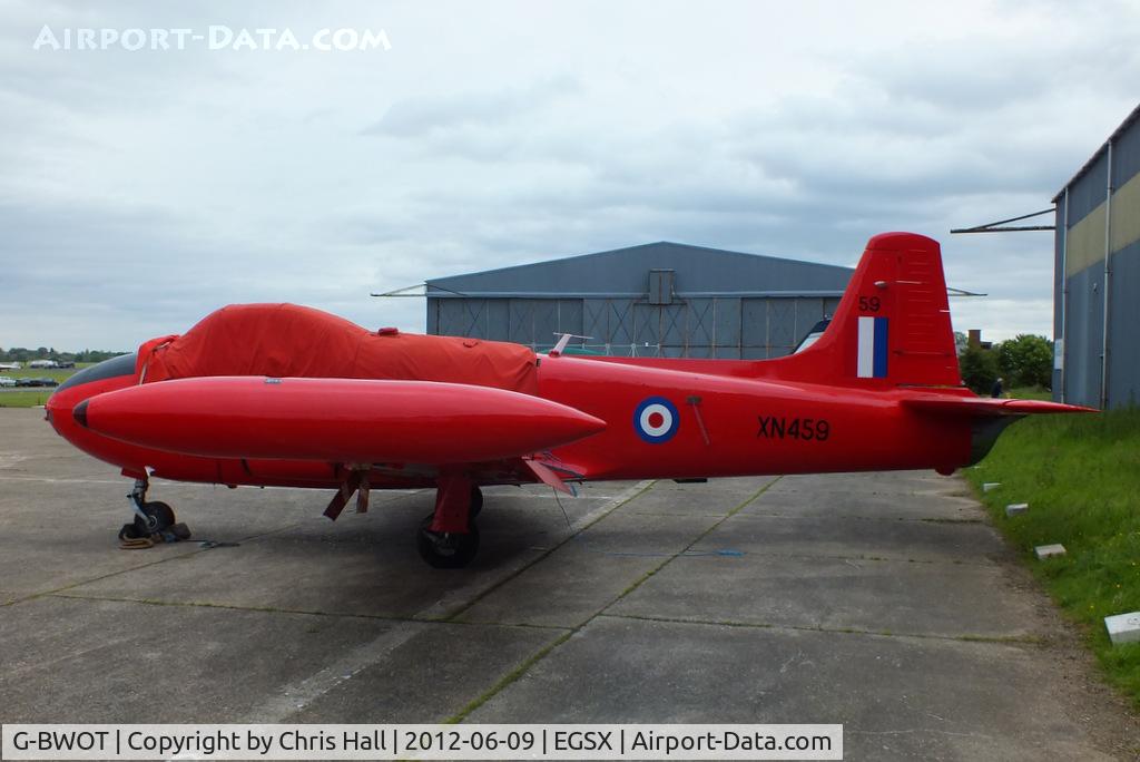 G-BWOT, 1961 Hunting P-84 Jet Provost T.3A C/N PAC/W/10138, at the Air Britain flyin 2012