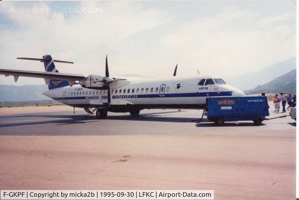 F-GKPF, 1991 ATR 72-202F C/N 222, Parked before flight to Marseille