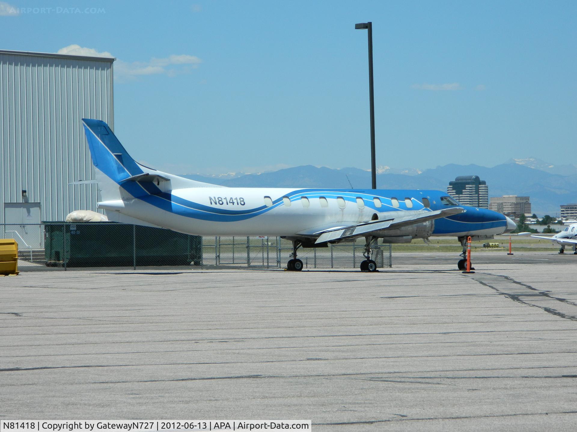 N81418, 2001 Swearingen SA-226TC Metro C/N TC-223, Mfd. 1976. Also flew as N224AM, N2M, N2MM and possibly as EC-GNM. Now resting comfortably at APA/KAPA, Centennial Airport, Denver, CO.