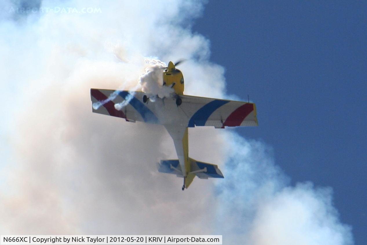 N666XC, 1997 Zlin Z-50LS C/N 0077, The Tumbling Bear performing at the March AFB airshow