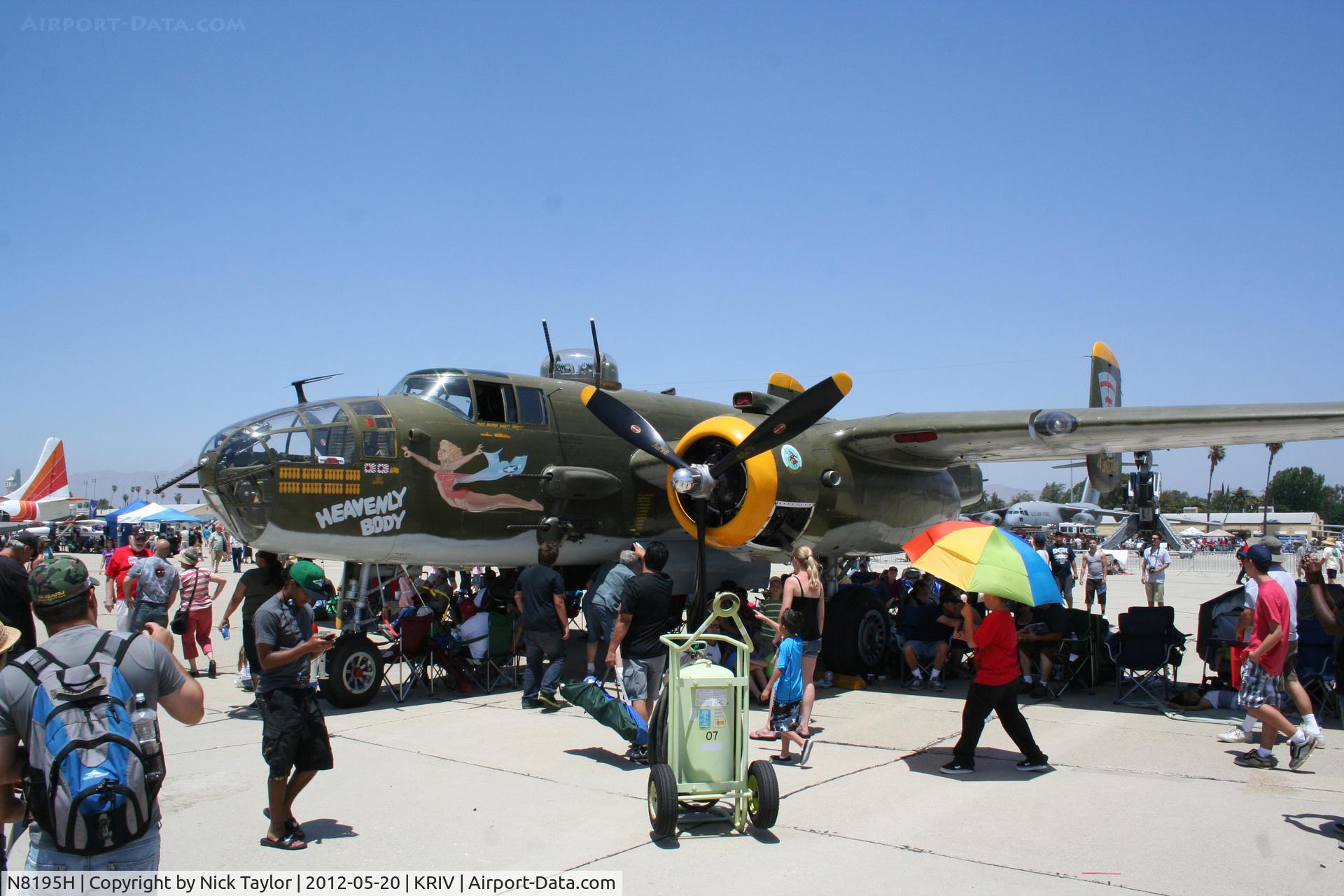 N8195H, 1944 North American TB-25N Mitchell C/N 108-34023 (44-30748), Heavenly Body on display at the March AFB airshow 2012