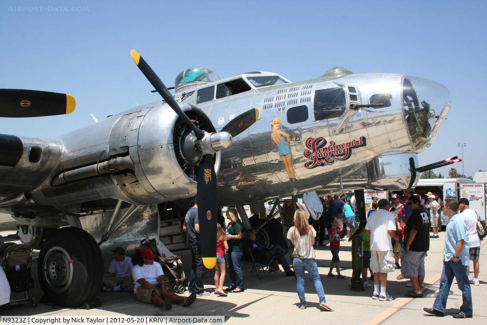 N9323Z, 1944 Boeing B-17G-85-DL Flying Fortress C/N 32155, Sentimental Journey on display at the March AFB airshow 2012