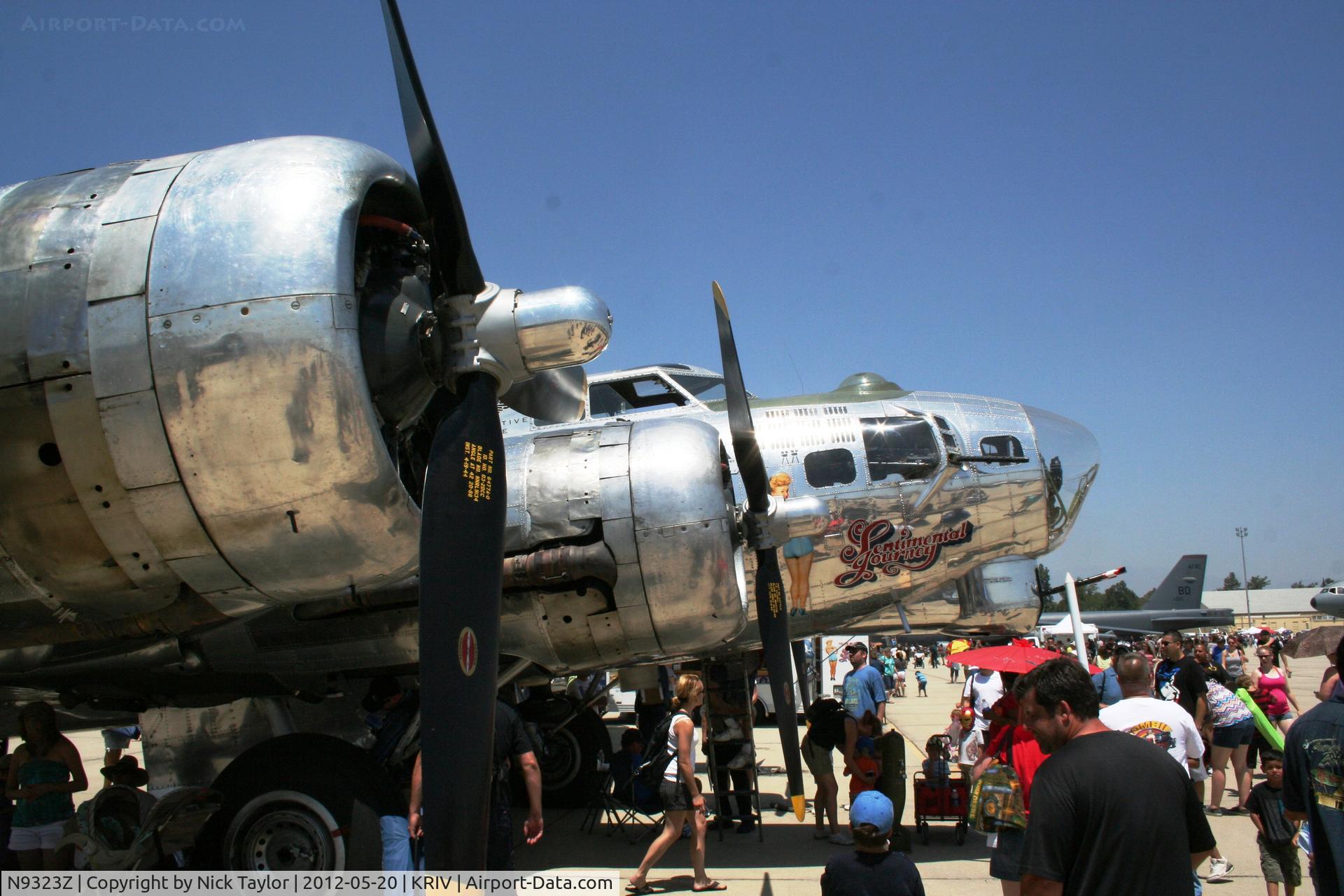 N9323Z, 1944 Boeing B-17G-85-DL Flying Fortress C/N 32155, Sentimental Journey on display at the March AFB airshow 2012