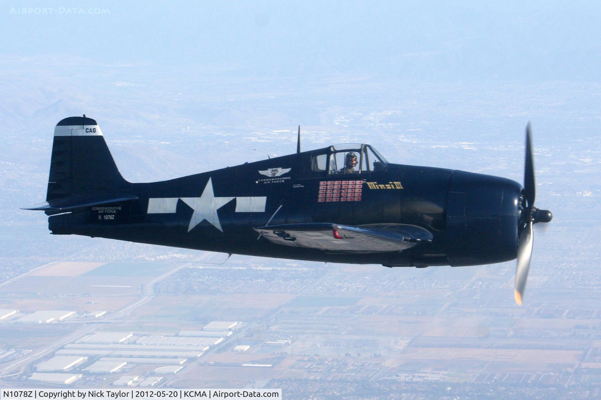 N1078Z, 1963 Grumman F6F-5 Hellcat C/N 27354801-66, Air to Air taken from 