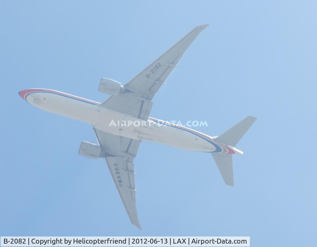 B-2082, 2010 Boeing 777-F6N C/N 37716, Up in the marine layer on a 14 to 15 mile final for runway 24