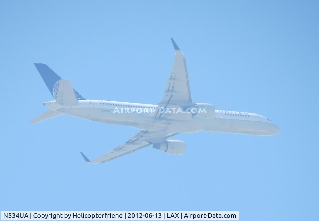 N534UA, 1991 Boeing 757-222F C/N 25129, Up in the marine layer on a 14 to 15 mile final for runway 25