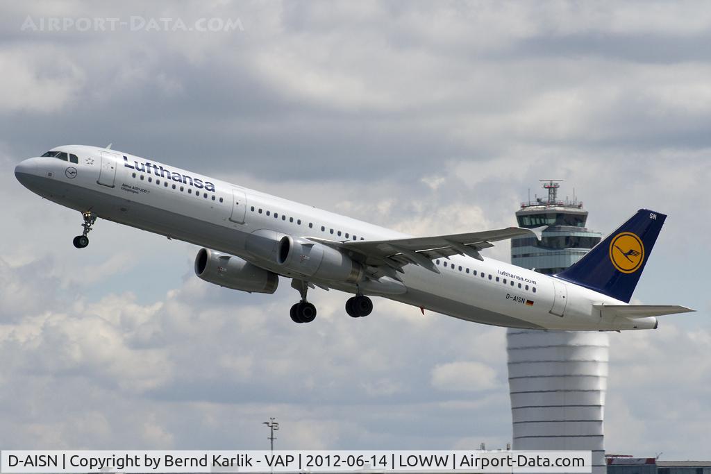 D-AISN, 2008 Airbus A321-231 C/N 3592, Climbing out of Rwy 29