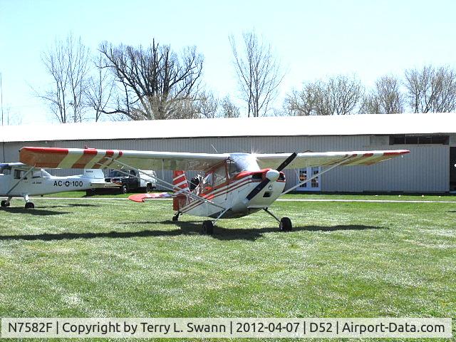 N7582F, Champion 7ECA Citabria C/N 738-70, Parked at Geneseo Airport.
