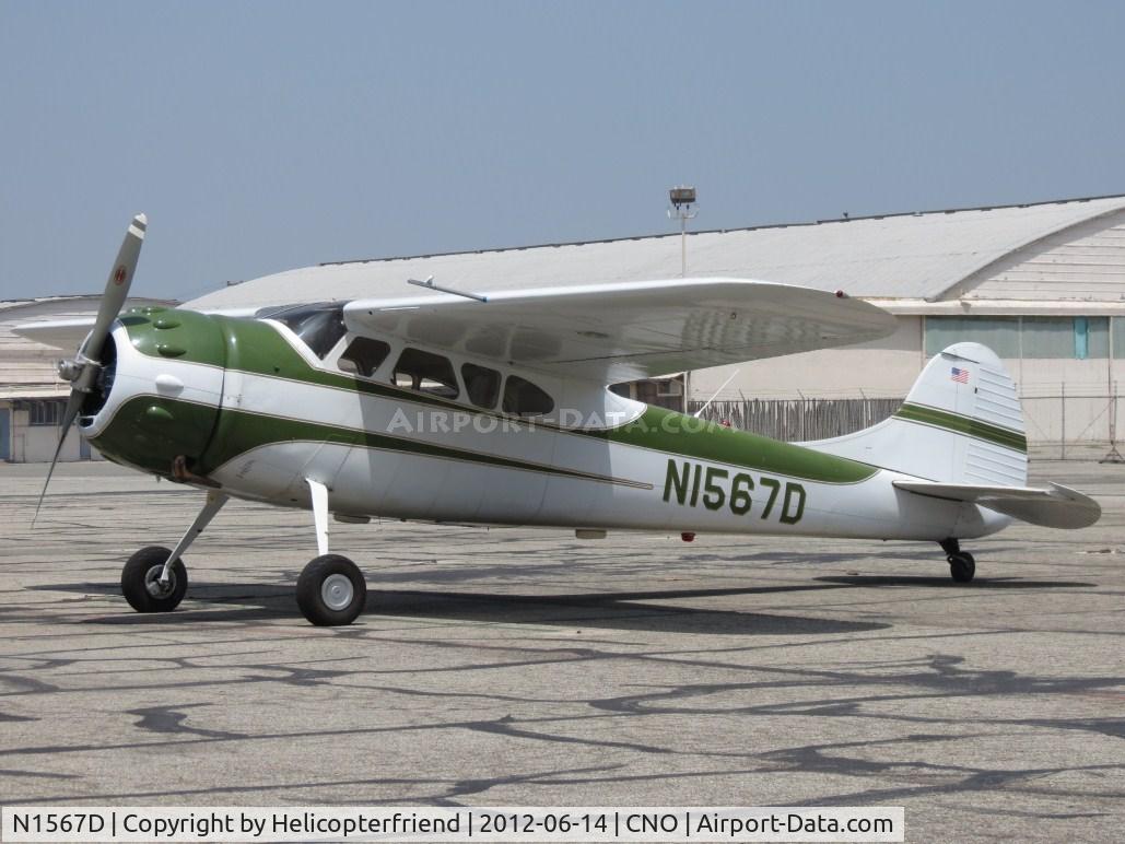 N1567D, 1952 Cessna 195A C/N 7789, Parked south of the paint shop