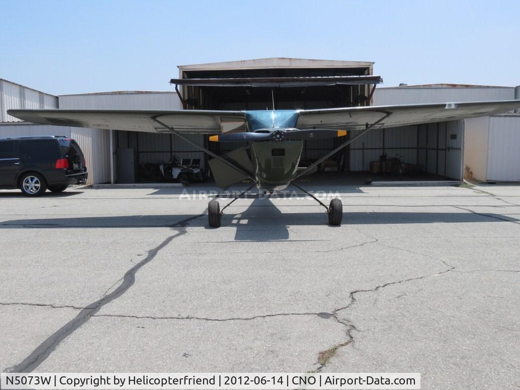 N5073W, 1950 Cessna O-1A Bird Dog C/N 21096, Waiting to be pushed back into the hanger
