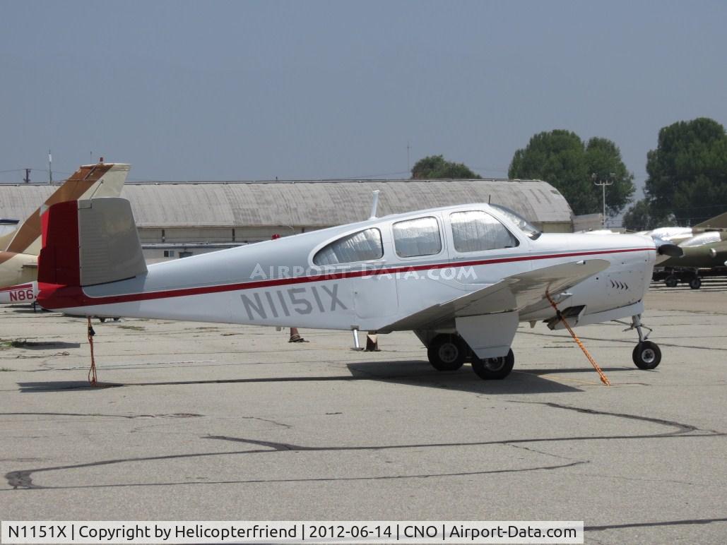 N1151X, 1961 Beech N35 Bonanza C/N D-6705, Tied down and parked