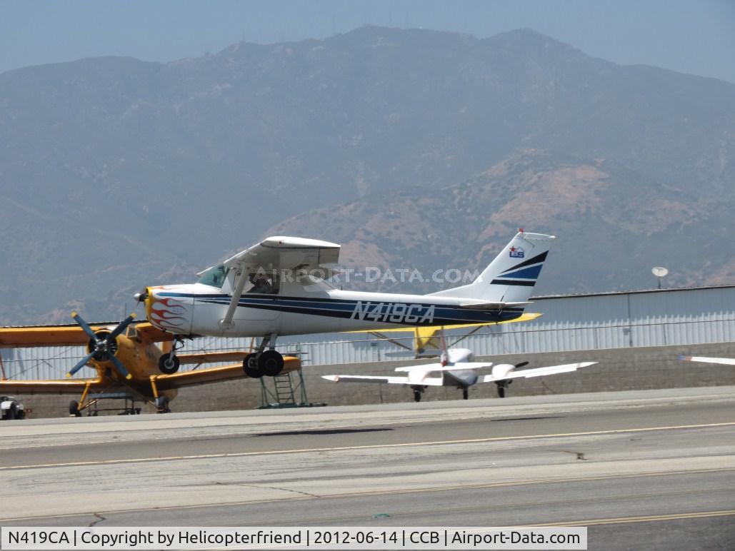 N419CA, 1968 Cessna 150H C/N 15069273, Landing deep on 24
