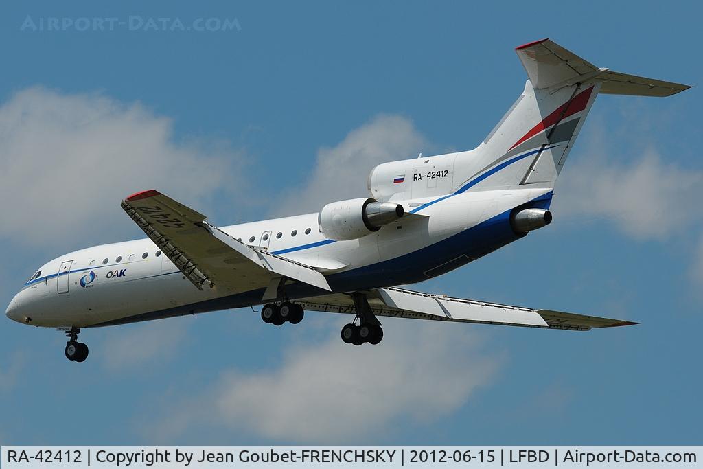 RA-42412, Yakovlev Yak-42D C/N 4520422219055, flight 9601 from VNUKOVO