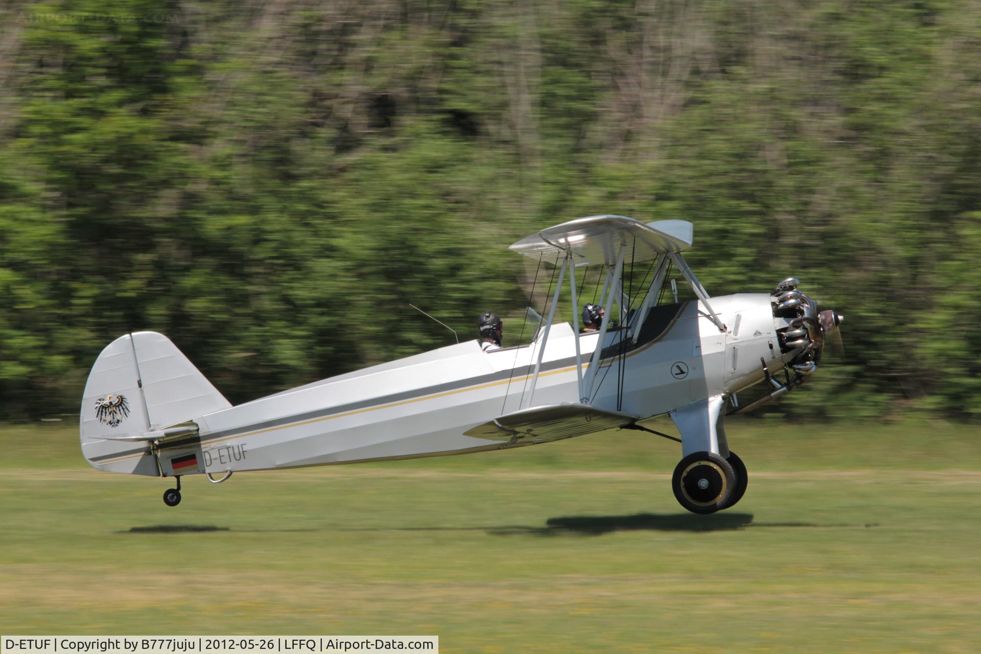 D-ETUF, 1936 Focke-Wulf Fw-44J Stieglitz C/N 168, on display at La Feté Alais 2012