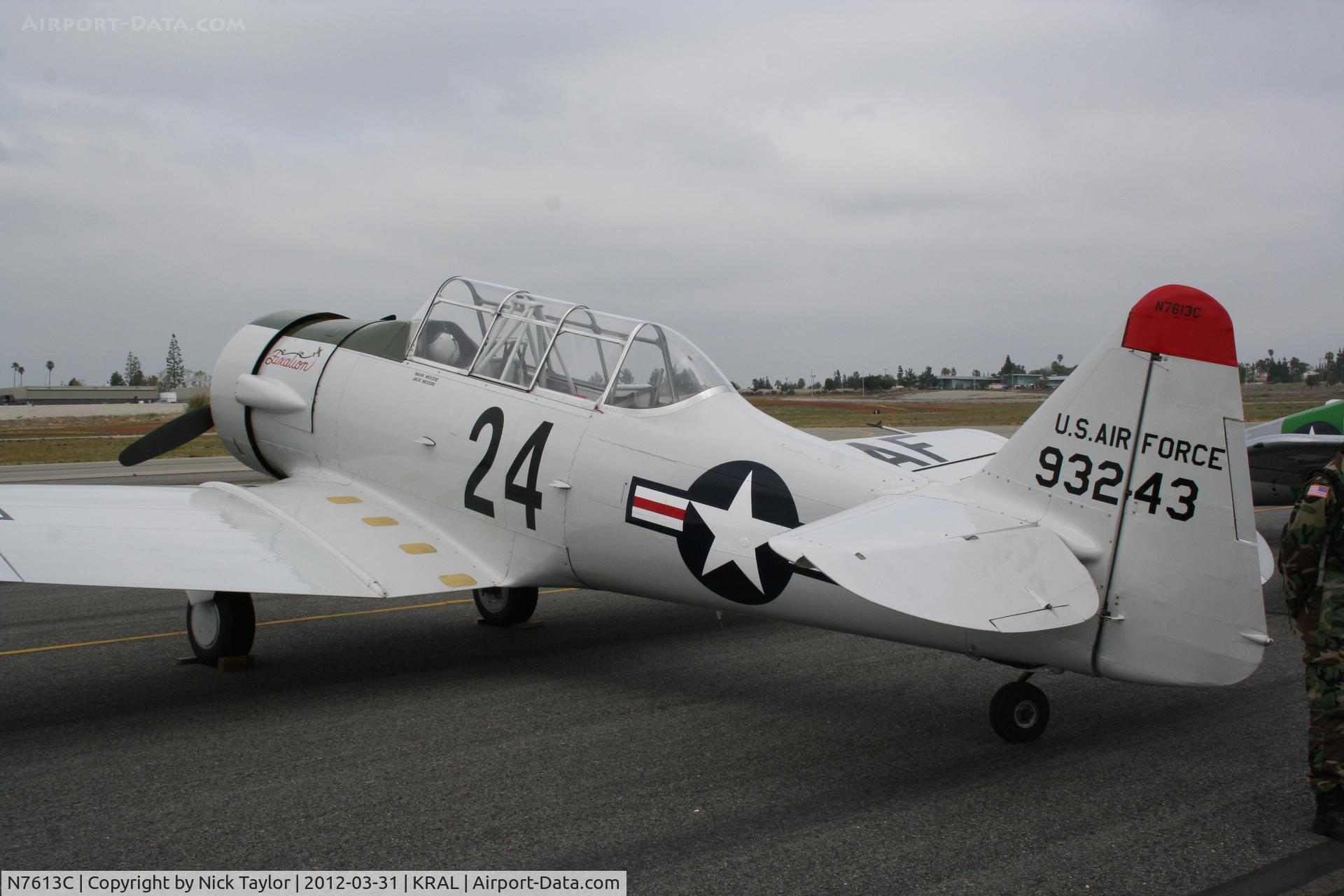 N7613C, 1949 North American T-6G Texan C/N 168-347, Riverside Air Show 2012