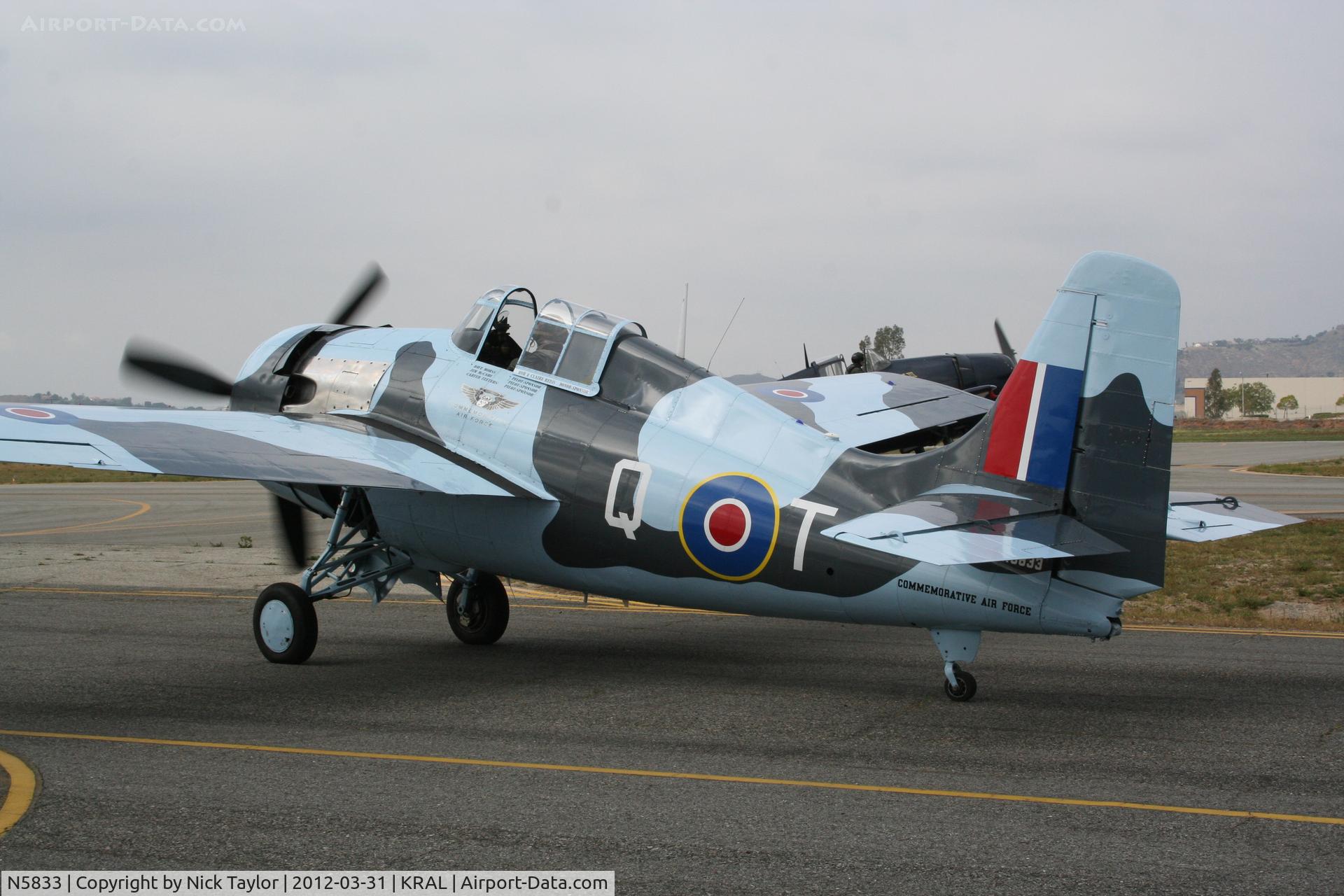 N5833, 1945 General Motors (Grumman) FM-2 Wildcat C/N 5833, Taxiing out