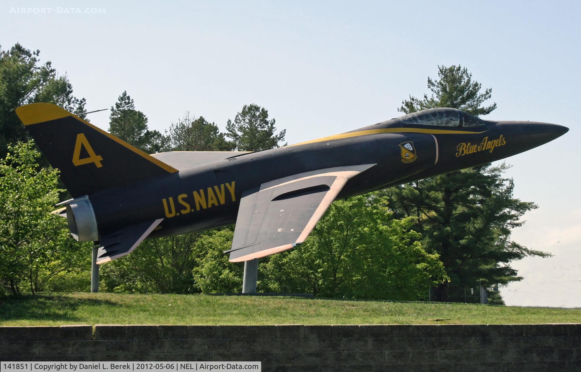 141851, 1957 Grumman F11F-1 Tiger C/N 148, NAES Lakehurst personnel have done a magnificent job restoring this historic aircraft and placing it on display along the adjacent highway.