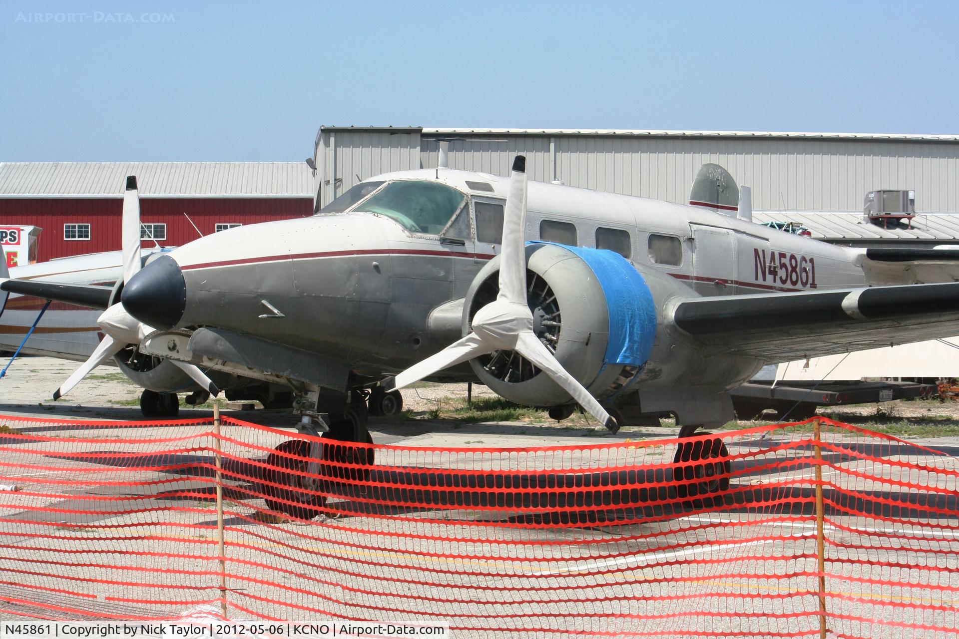 N45861, 1943 Beech TC-45J C/N 46-7236, Sitting at Chino