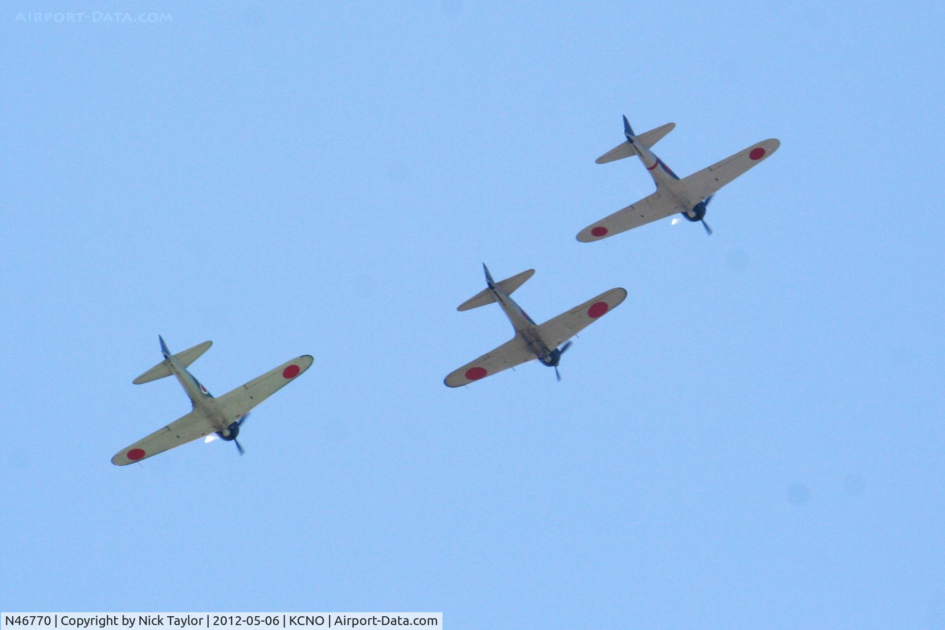 N46770, 1944 Mitsubishi A6M5 Reisen (Zero) C/N 5357, Leading N712Z & N553TT