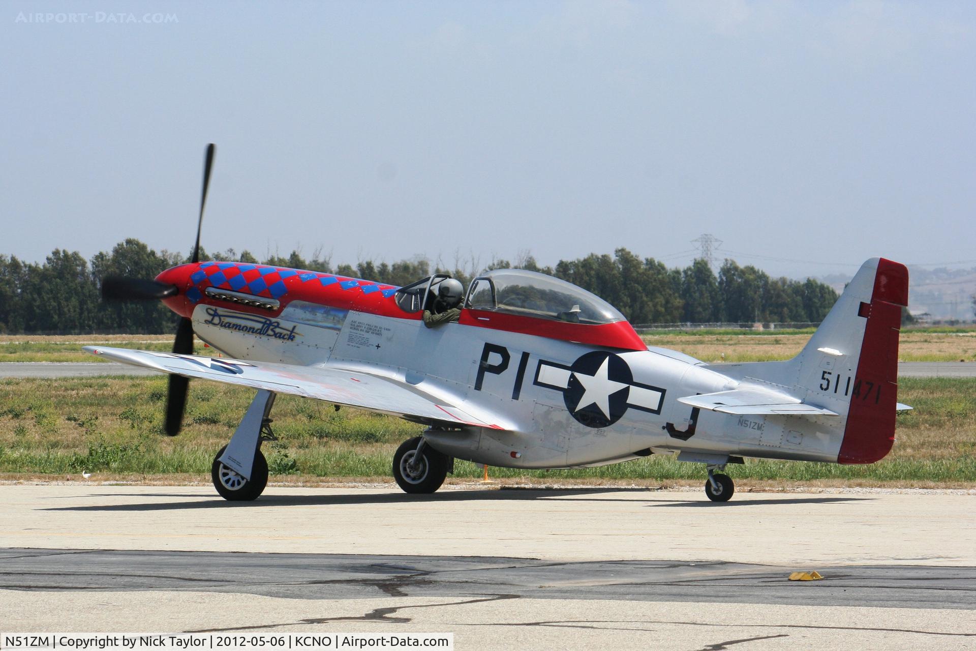 N51ZM, 1945 North American P-51D Mustang C/N 45-11471, Diamondback taxi for takeoff