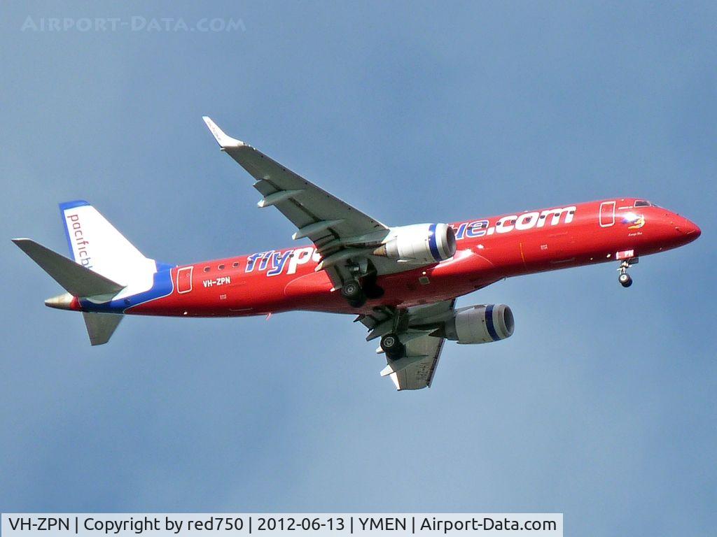 VH-ZPN, 2009 Embraer 190AR (ERJ-190-100IGW) C/N 19000312, ERJ 190 VH-ZPN overflying Essendon on approach to Rwy 36 at Tullamarine