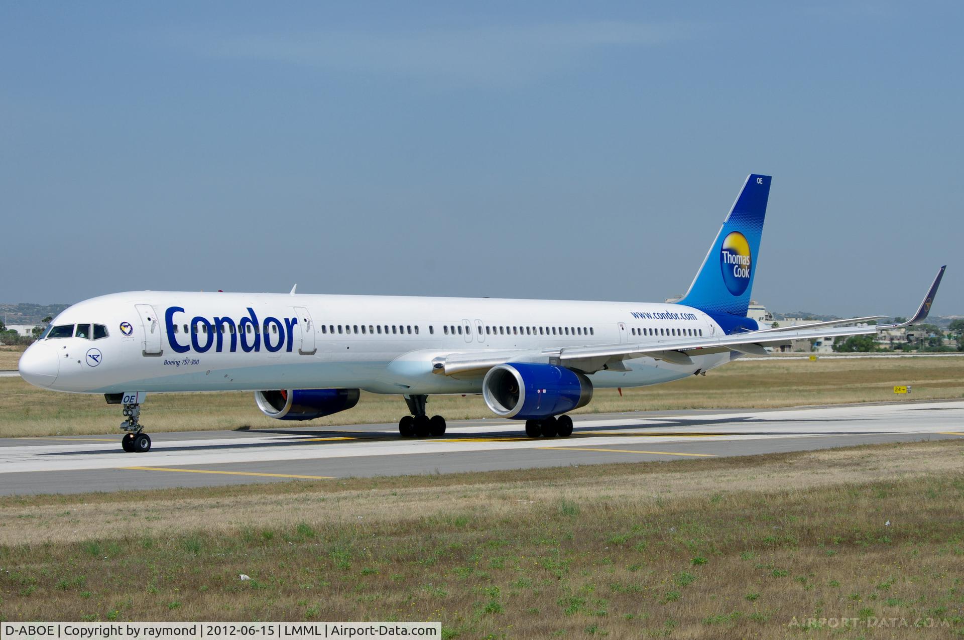 D-ABOE, 1999 Boeing 757-330 C/N 29012, B757 D-ABOE of Condor taxying out of the main apron, getting ready for departure.