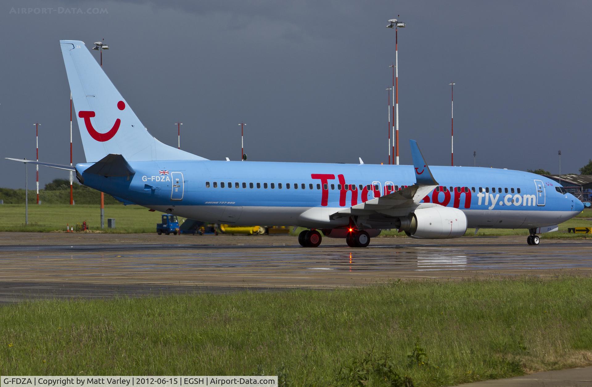 G-FDZA, 2007 Boeing 737-8K5 C/N 35134, Arriving at the Terminal.