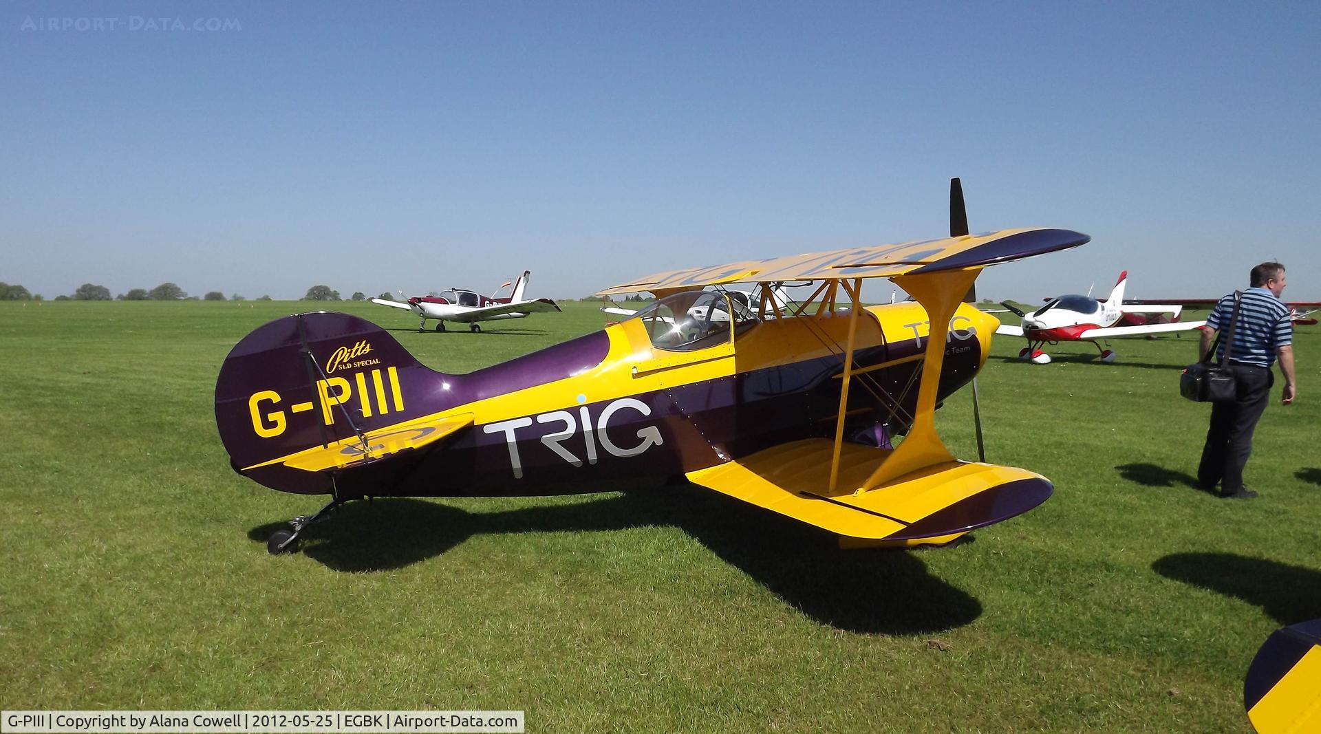 G-PIII, 1981 Pitts S-1D Special C/N PFA 009-10156, G-PIII of the TRIG Aerobatic Team at AeroExpo, Sywell 2012.