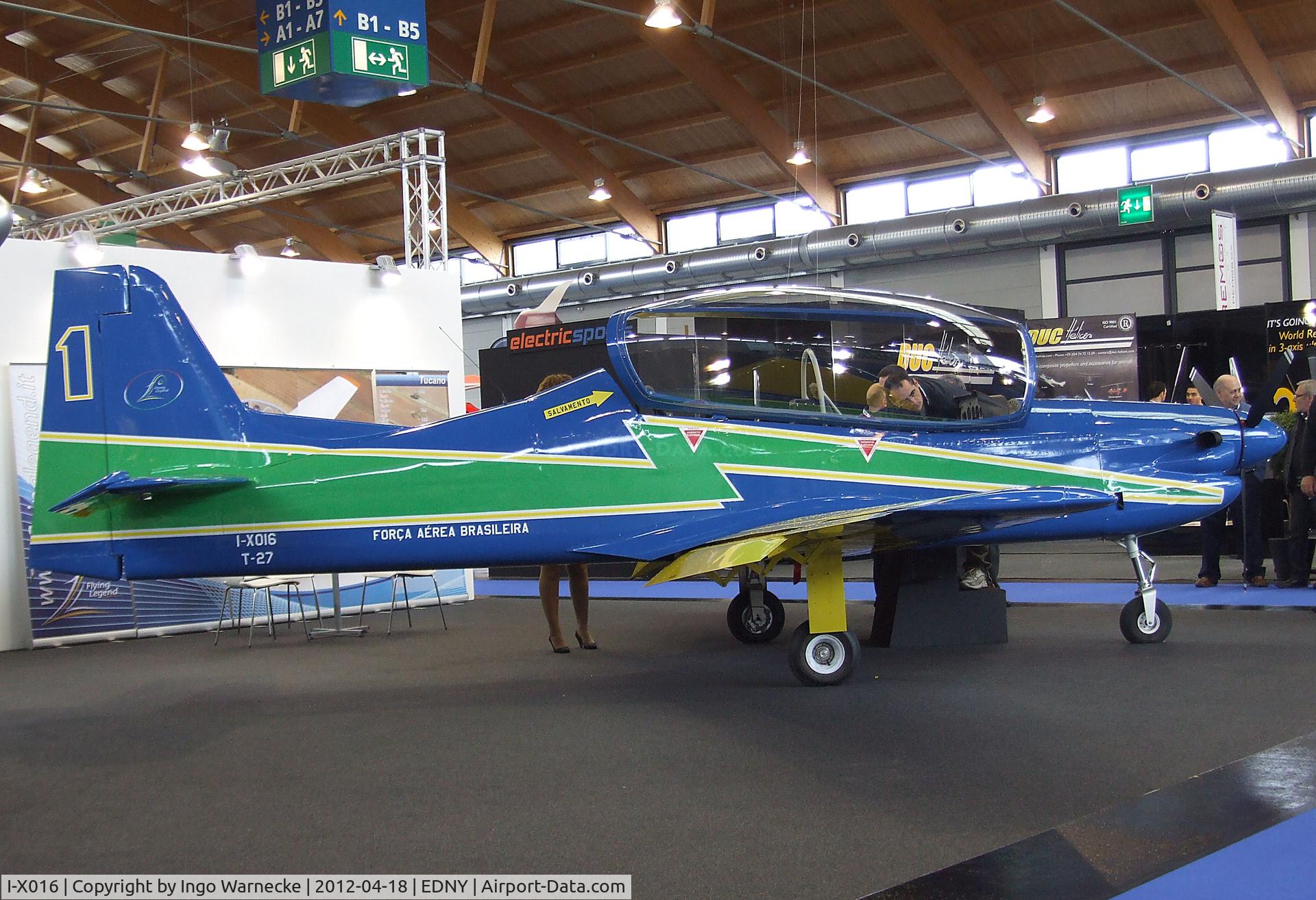 I-X016, Embraer T-27 Tucano (EMB-312) Replica C/N Not found I-X016, Flying Legend Tucano replica at the AERO 2012, Friedrichshafen