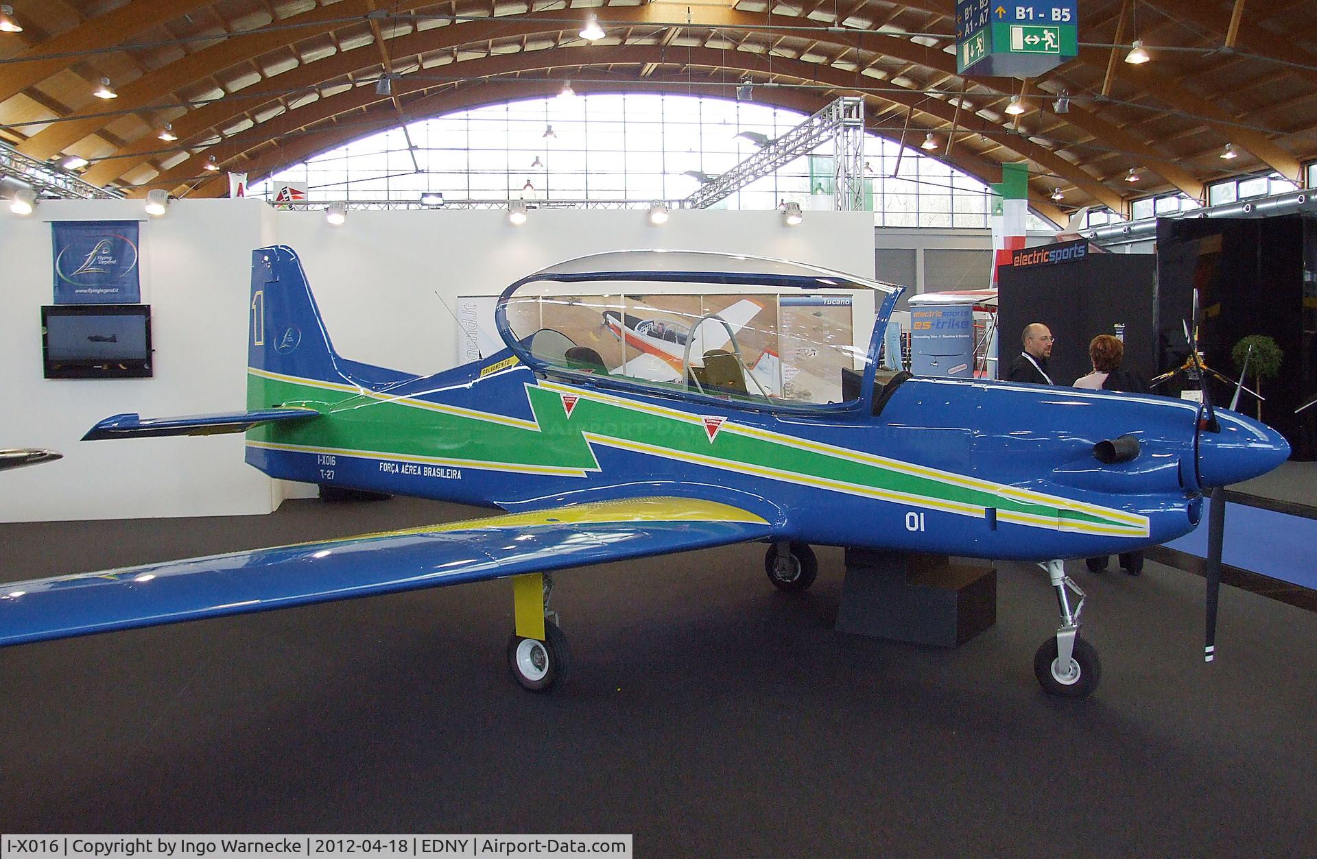 I-X016, Embraer T-27 Tucano (EMB-312) Replica C/N Not found I-X016, Flying Legend Tucano replica at the AERO 2012, Friedrichshafen