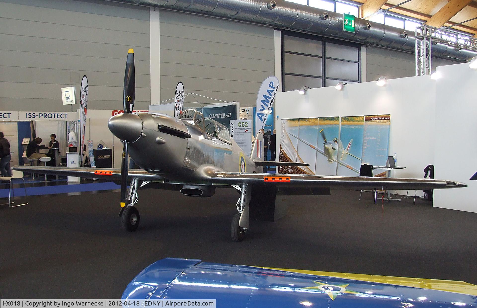 I-X018, Flying Legend Hurricane (replica) C/N Not found I-X018, Flying Legend Hurricane replica at the AERO 2012, Friedrichshafen