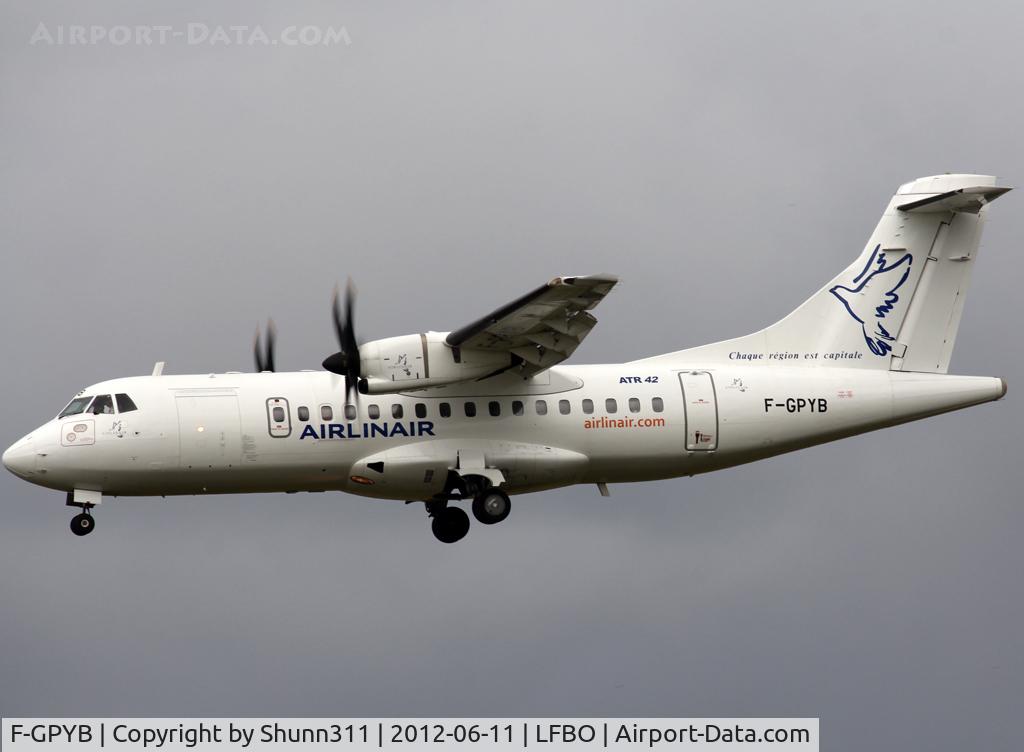 F-GPYB, 1996 ATR 42-500 C/N 480, Landing rwy 32L with new character police...