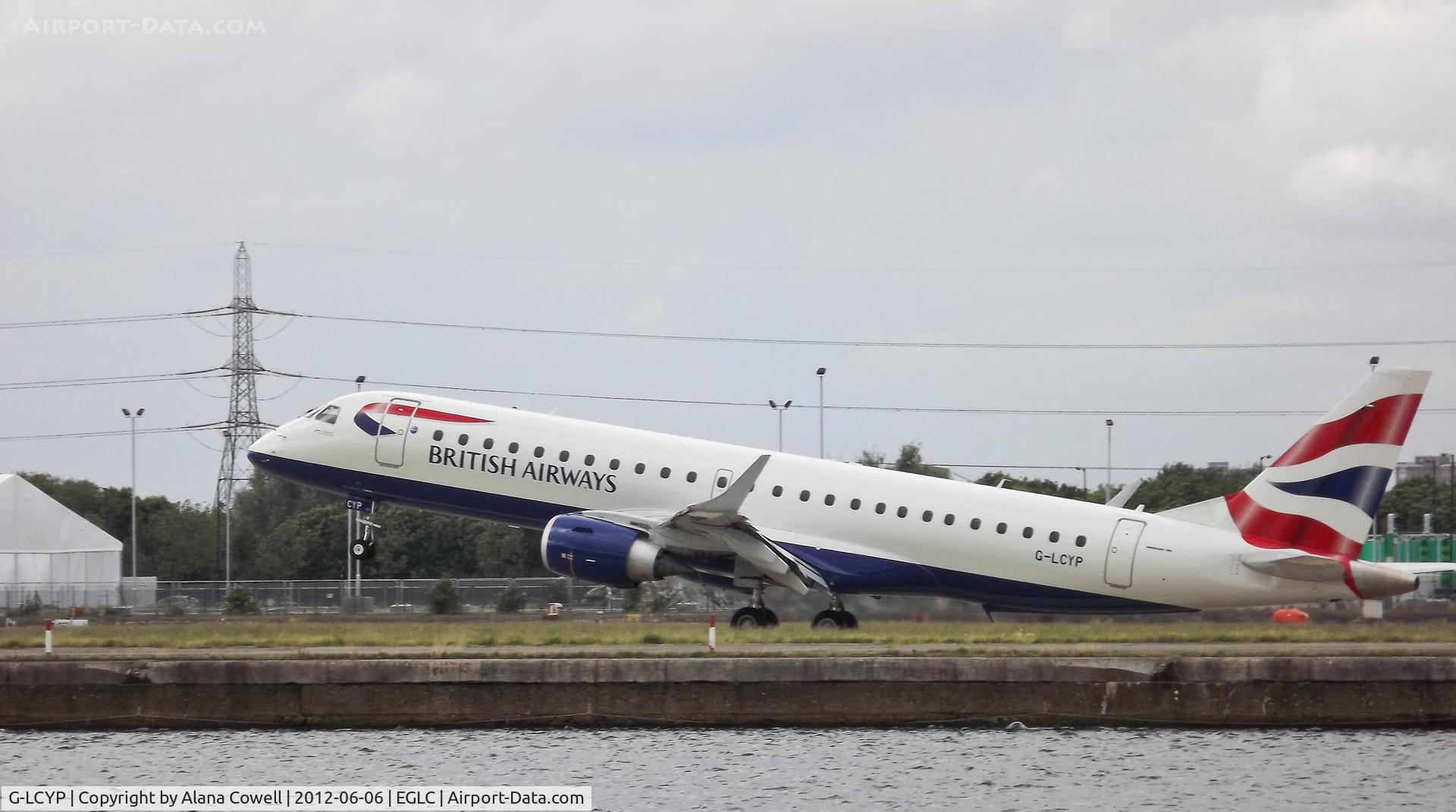 G-LCYP, 2011 Embraer 190SR (ERJ-190-100SR) C/N 19000443, G-LCYP departing London City Airport.
