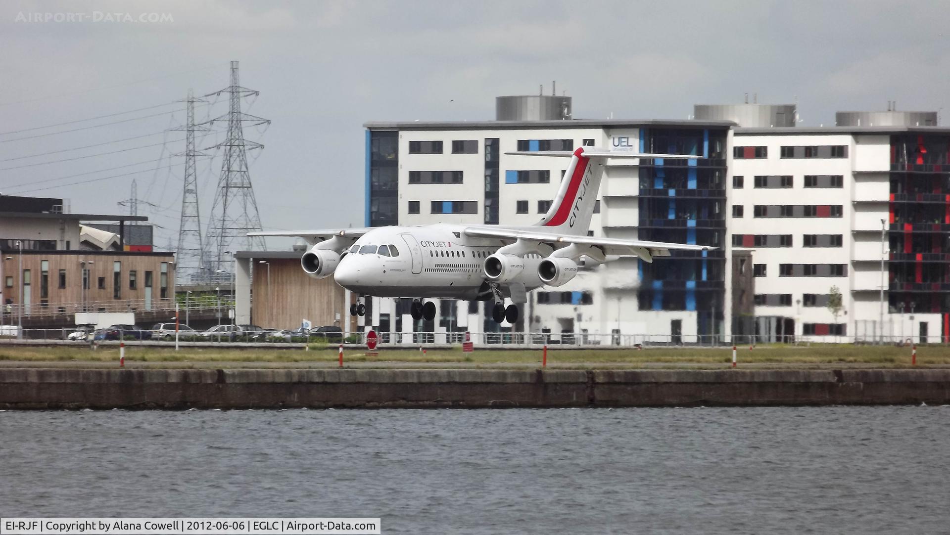 EI-RJF, 1998 British Aerospace Avro 146-RJ85A C/N E2337, EI-RJF arriving at London City Airport.