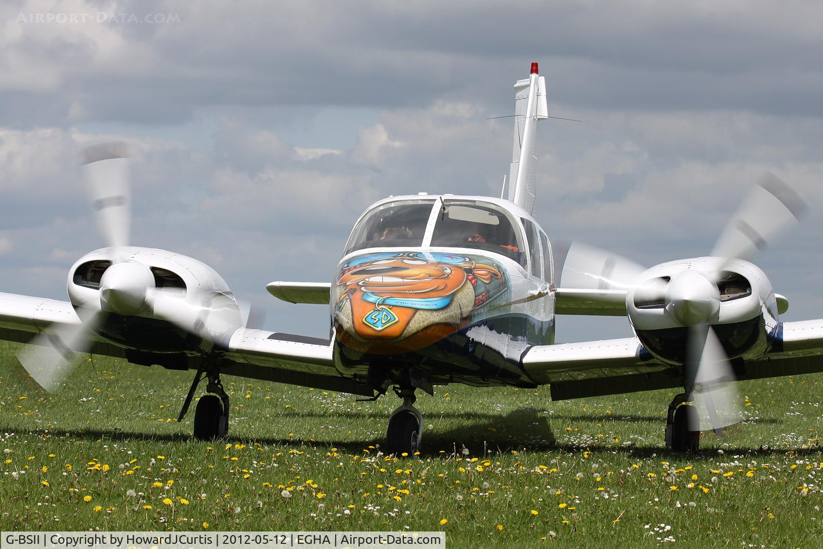 G-BSII, 1980 Piper PA-34-200T Seneca II C/N 34-8070336, Interesting nose art!