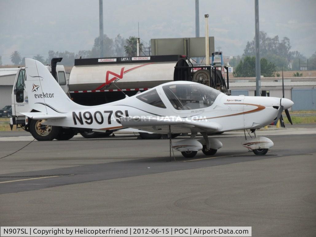 N907SL, 2009 Evektor-Aerotechnik Sportstar Max C/N 20091203, Parked in transient parking near the fueling station