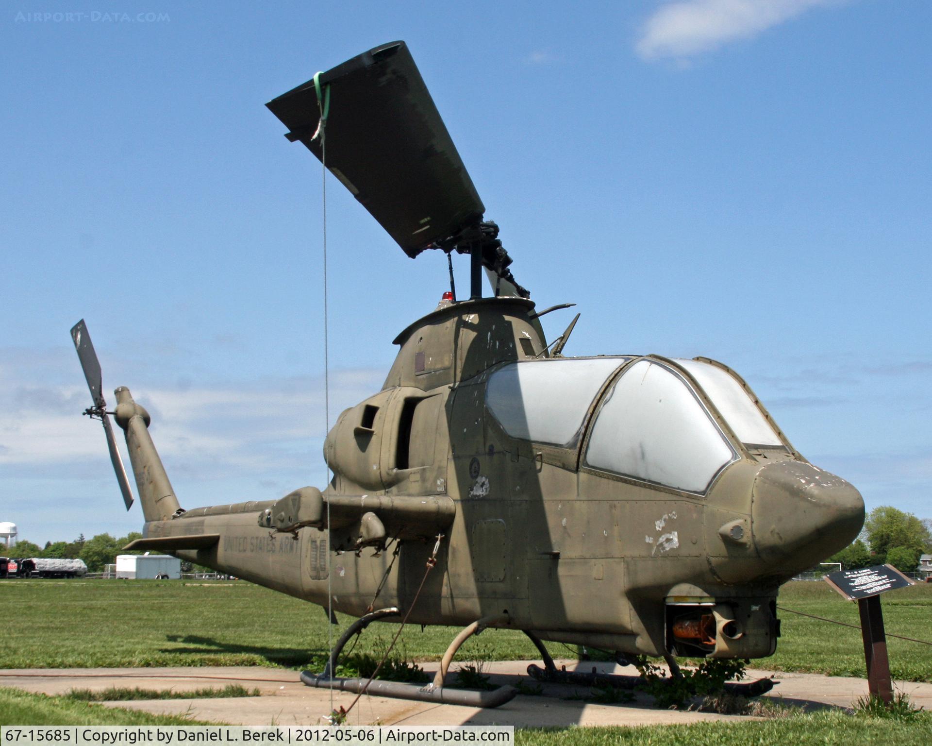 67-15685, 1967 Bell AH-1S Cobra C/N 20349, This helicopter, along with aircraft, military vehicles, and a Civil War submarine, are on display at the National Guard Militia Museum of New Jersey.