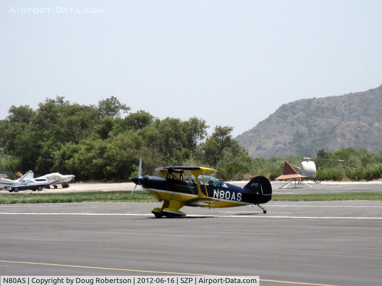 N80AS, 1992 Pitts S-2B Special C/N 5244, 1992 PITTS AEROBATICS S-2B, Lycoming AEIO-540, taxi off the active